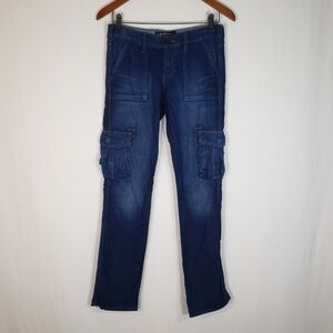 Lucky Brand Vintage Lightweight Cargo Jeans Size 25 Blue Denim